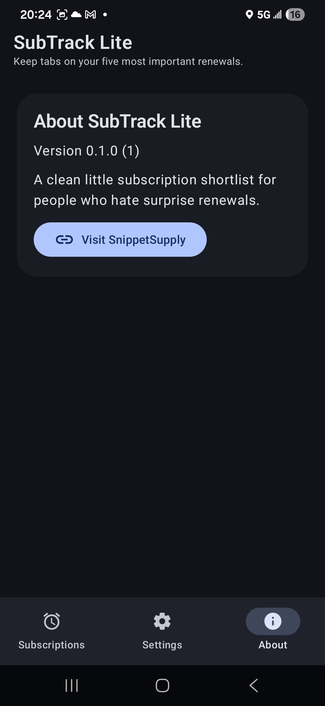 SubTrack Lite — Subscription Tracker (Offline)